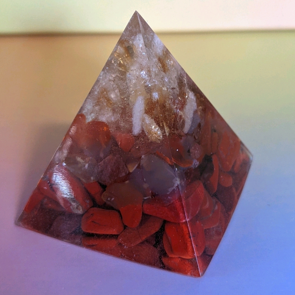 Crystal Stones & Resin Pyramid